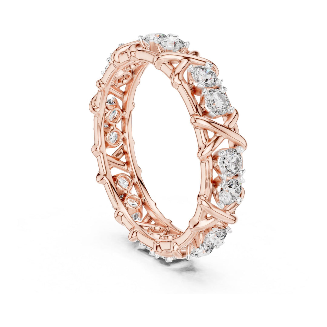 Round Cut Lab Grown Diamond Full Eternity Band, 1.04ct Total, Solid Gold