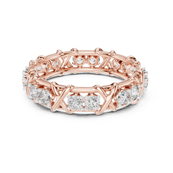 Round Cut Lab Grown Diamond Full Eternity Band, 1.04ct Total, Solid Gold