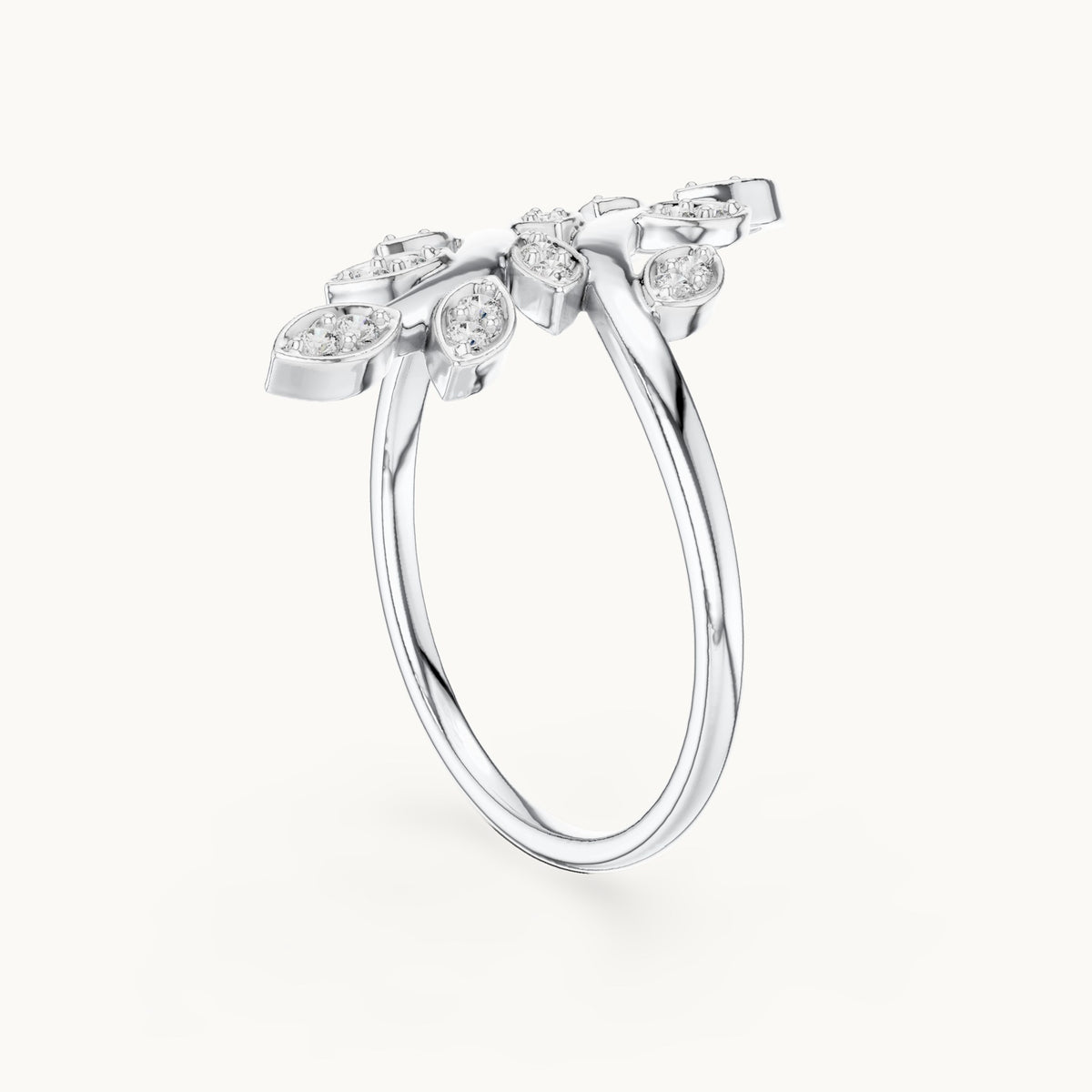 Round Cut Lab Grown Diamond Cluster Ring, 0.16ct Total, Solid Gold