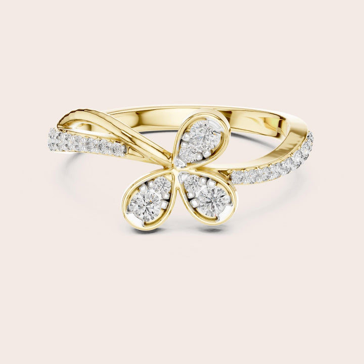 Round Cut Lab Grown Diamond Half Eternity Band, 0.35ct Total, Solid Gold