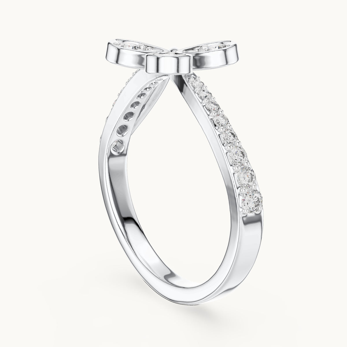 Round cut lab-grown diamond half eternity band, 0.35 CT TW, solid gold, view 4
