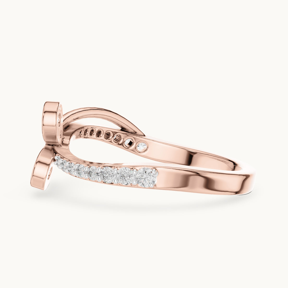Round cut lab-grown diamond half eternity band, 0.35 CT TW, solid gold, view 8
