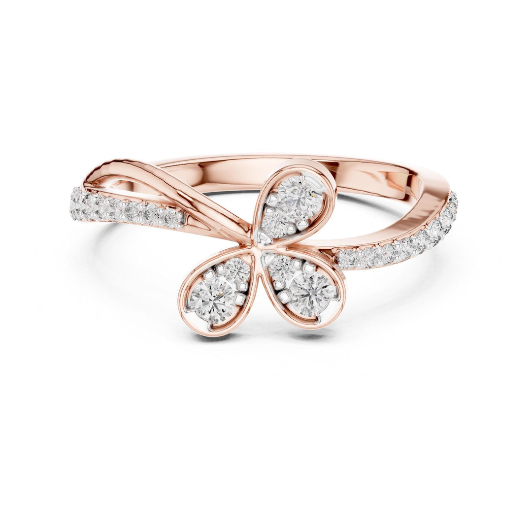 Round Cut Lab Grown Diamond Half Eternity Band, 0.35ct Total, Solid Gold