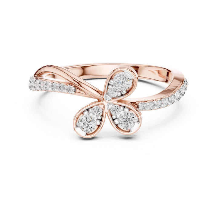 Round Cut Lab Grown Diamond Half Eternity Band, 0.35ct Total, Solid Gold