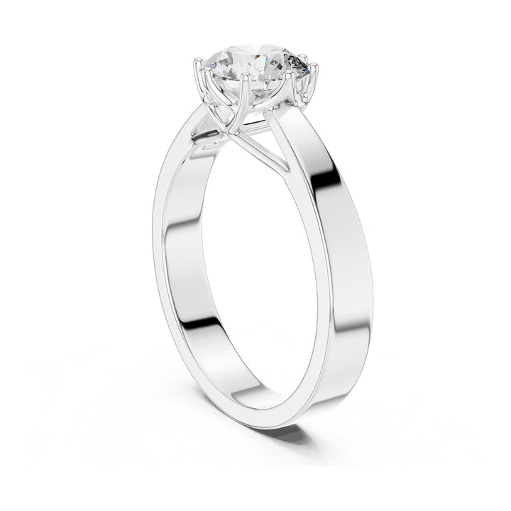 Round Cut Lab Grown Diamond Solitaire Ring, 1.00ct Total, Solid Gold