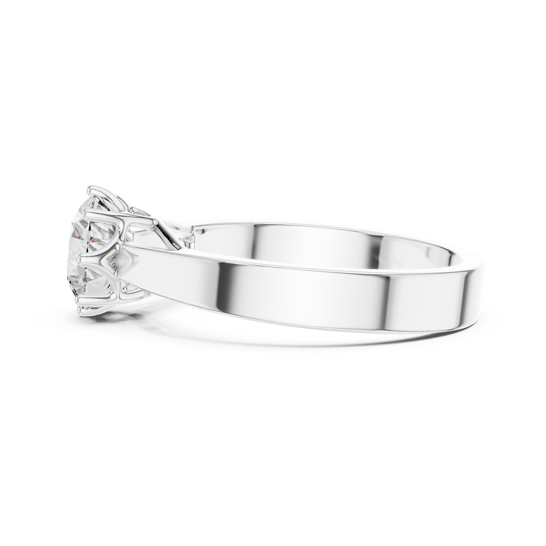 Round Cut Lab Grown Diamond Solitaire Ring, 1.00ct Total, Solid Gold