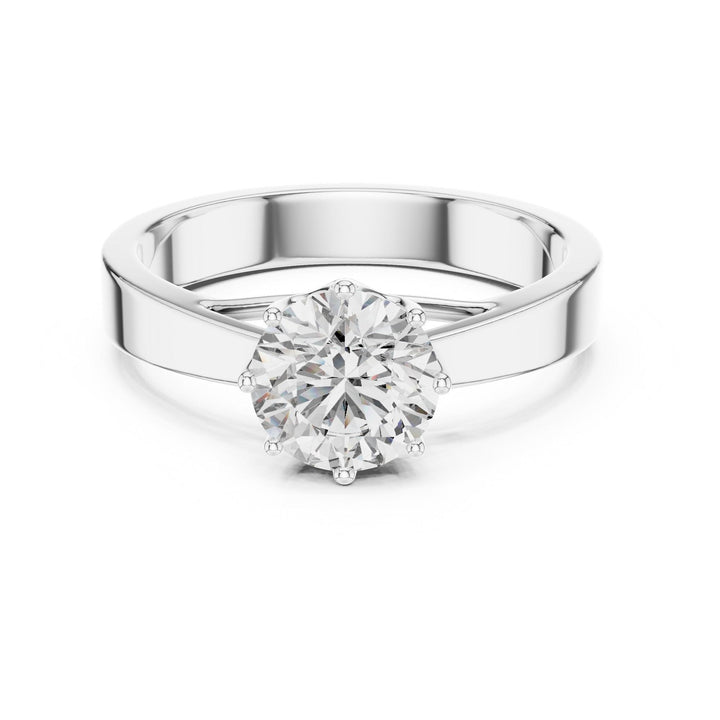 Round Cut Lab Grown Diamond Solitaire Ring, 1.00ct Total, Solid Gold