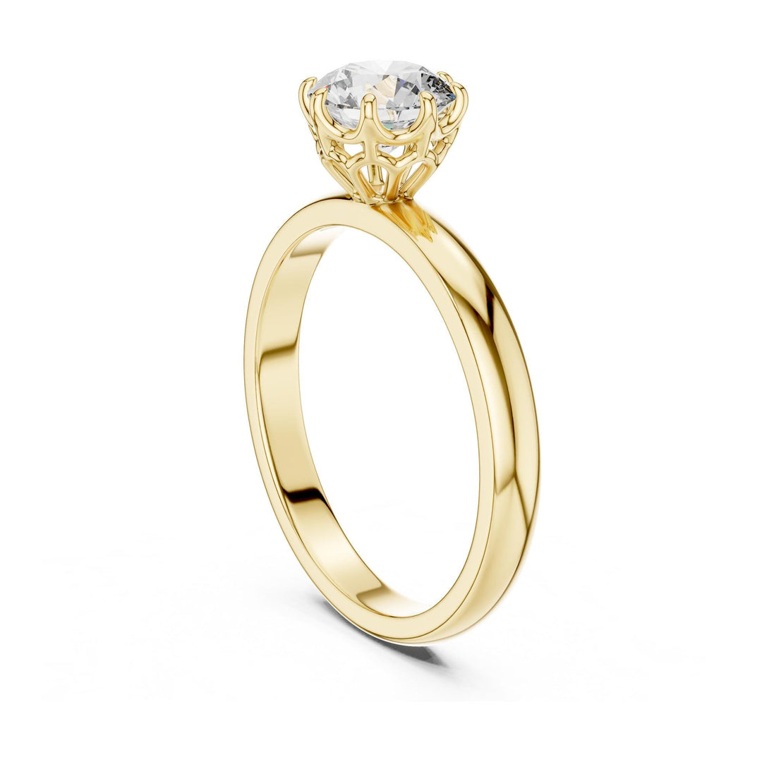 Round Cut Lab Grown Diamond Solitaire Ring, 1.00ct Total, Solid Gold
