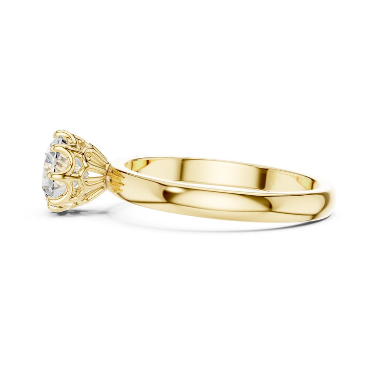 Round Cut Lab Grown Diamond Solitaire Ring, 1.00ct Total, Solid Gold