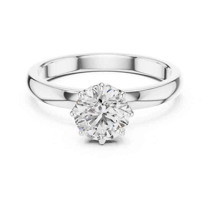 Round Cut Lab Grown Diamond Solitaire Ring, 1.00ct Total, Solid Gold