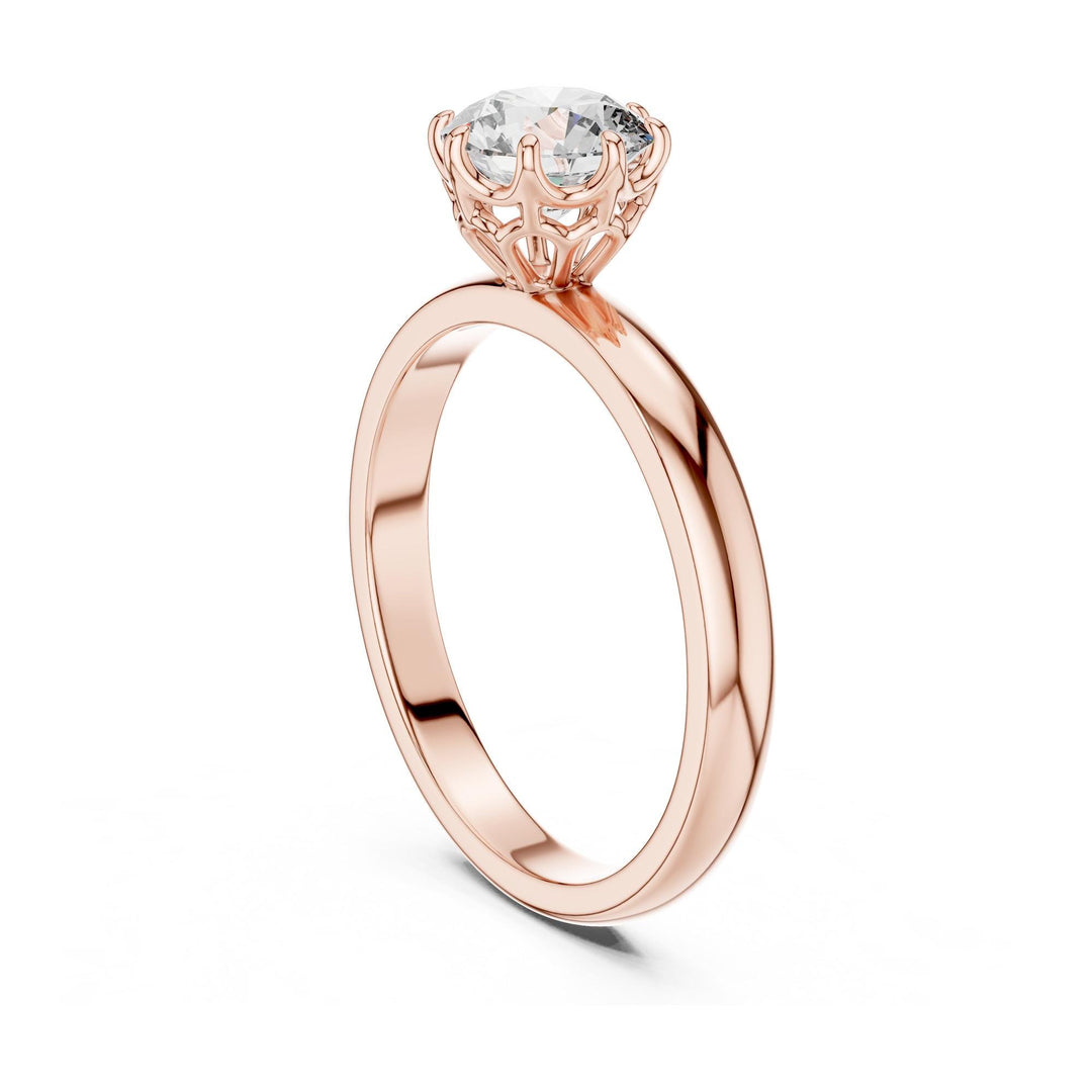 Round Cut Lab Grown Diamond Solitaire Ring, 1.00ct Total, Solid Gold