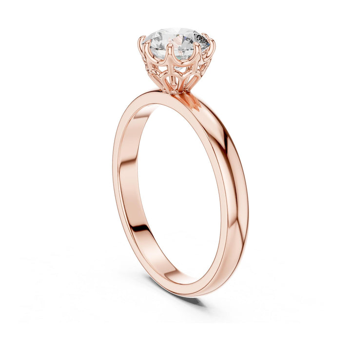 Round Cut Lab Grown Diamond Solitaire Ring, 1.00ct Total, Solid Gold