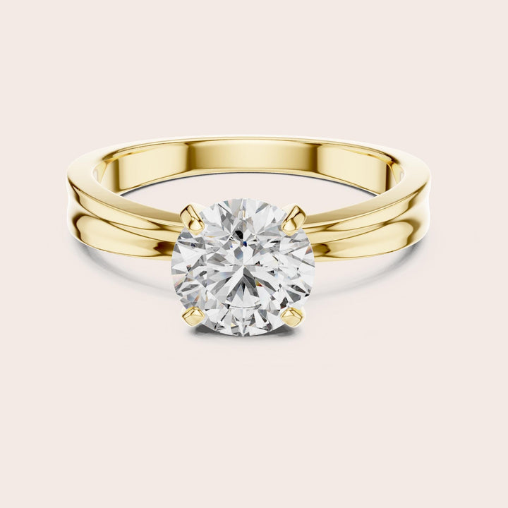 Round Cut Lab Grown Diamond Solitaire Ring, 1.00ct Total, Solid Gold