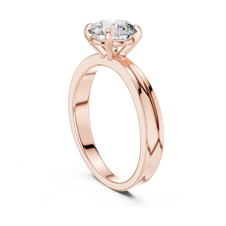 Round Cut Lab Grown Diamond Solitaire Ring, 1.00ct Total, Solid Gold
