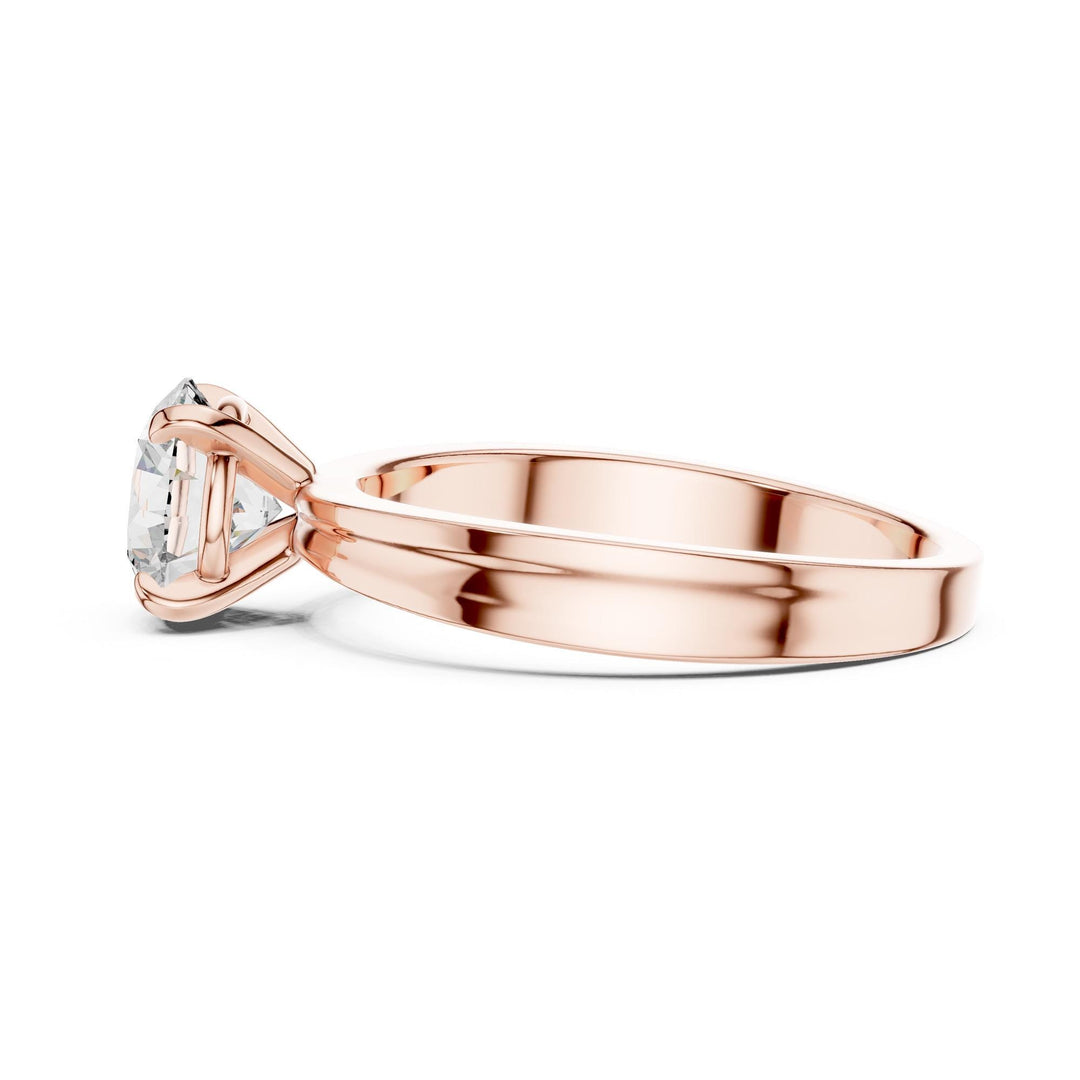 Round Cut Lab Grown Diamond Solitaire Ring, 1.00ct Total, Solid Gold