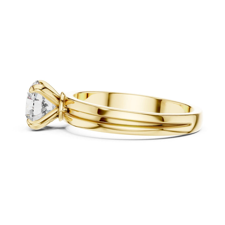 Round Cut Lab Grown Diamond Solitaire Ring, 1.00ct Total, Solid Gold
