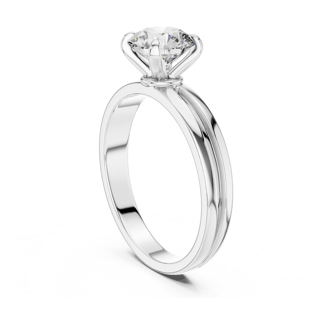 Round Cut Lab Grown Diamond Solitaire Ring, 1.00ct Total, Solid Gold