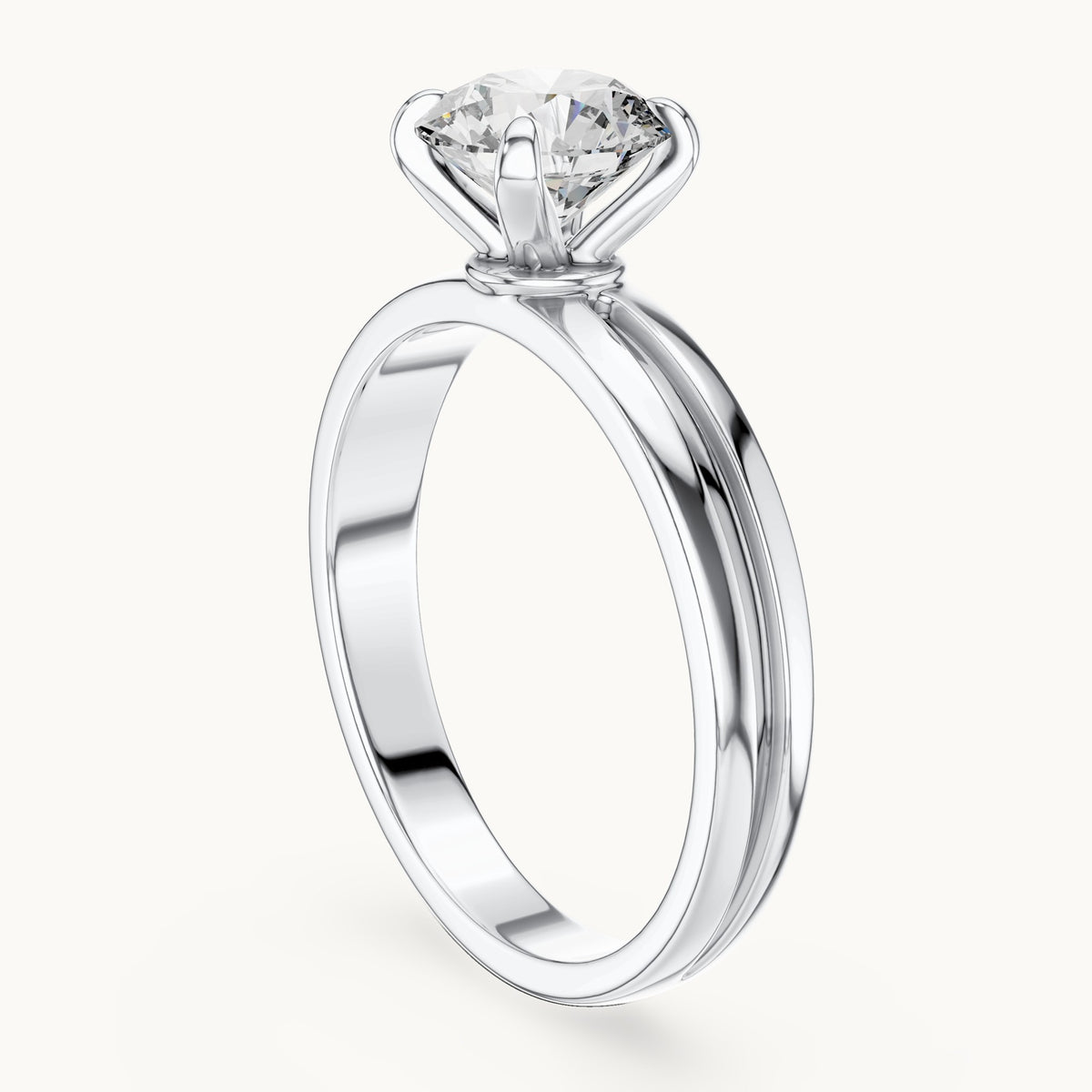 Round Cut Lab Grown Diamond Solitaire Ring, 1.00ct Total, Solid Gold