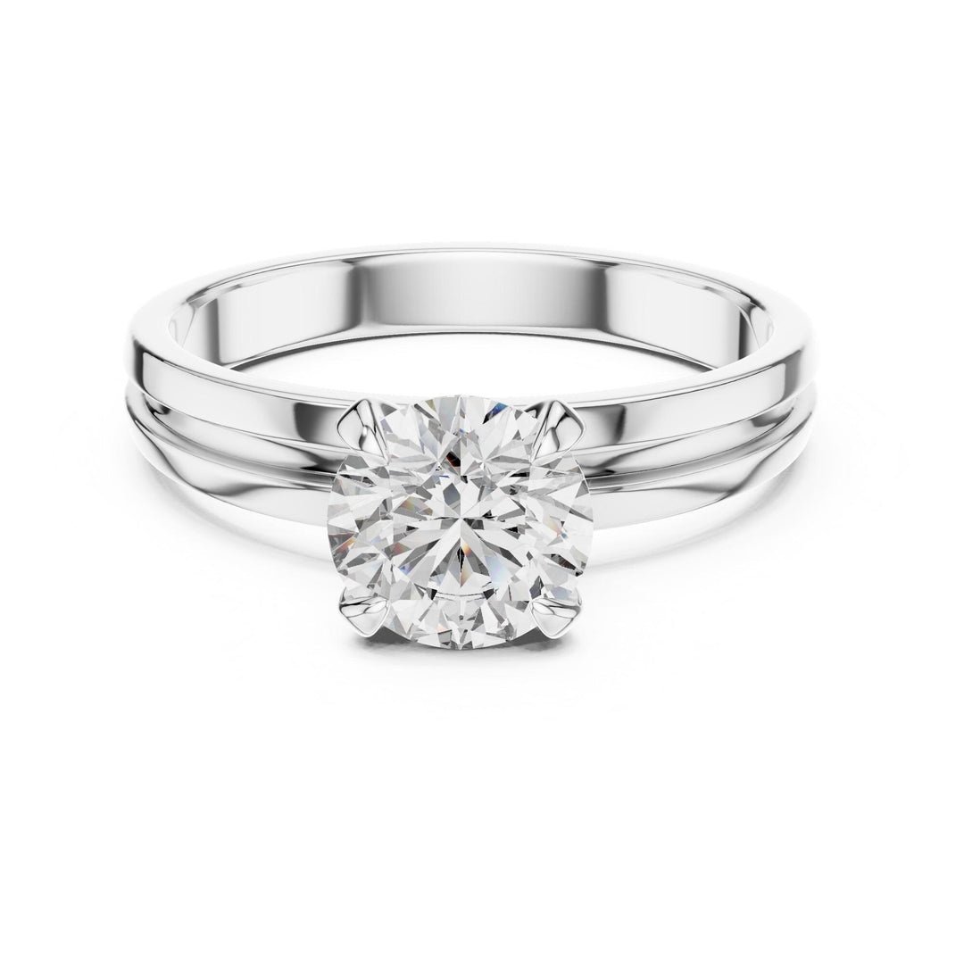 Round Cut Lab Grown Diamond Solitaire Ring, 1.00ct Total, Solid Gold
