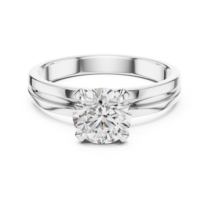 Round Cut Lab Grown Diamond Solitaire Ring, 1.00ct Total, Solid Gold