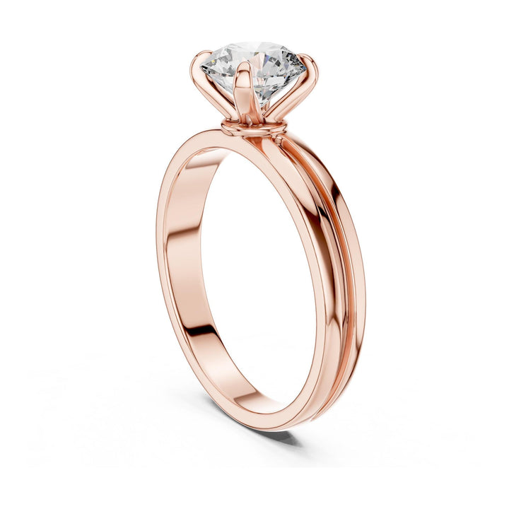 Round Cut Lab Grown Diamond Solitaire Ring, 1.00ct Total, Solid Gold