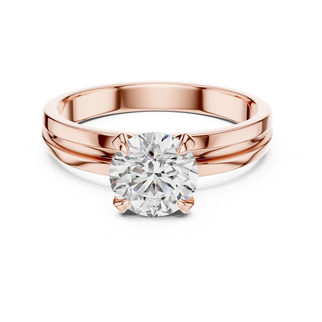 Round Cut Lab Grown Diamond Solitaire Ring, 1.00ct Total, Solid Gold
