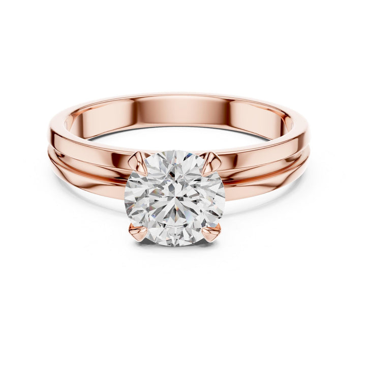 Round Cut Lab Grown Diamond Solitaire Ring, 1.00ct Total, Solid Gold