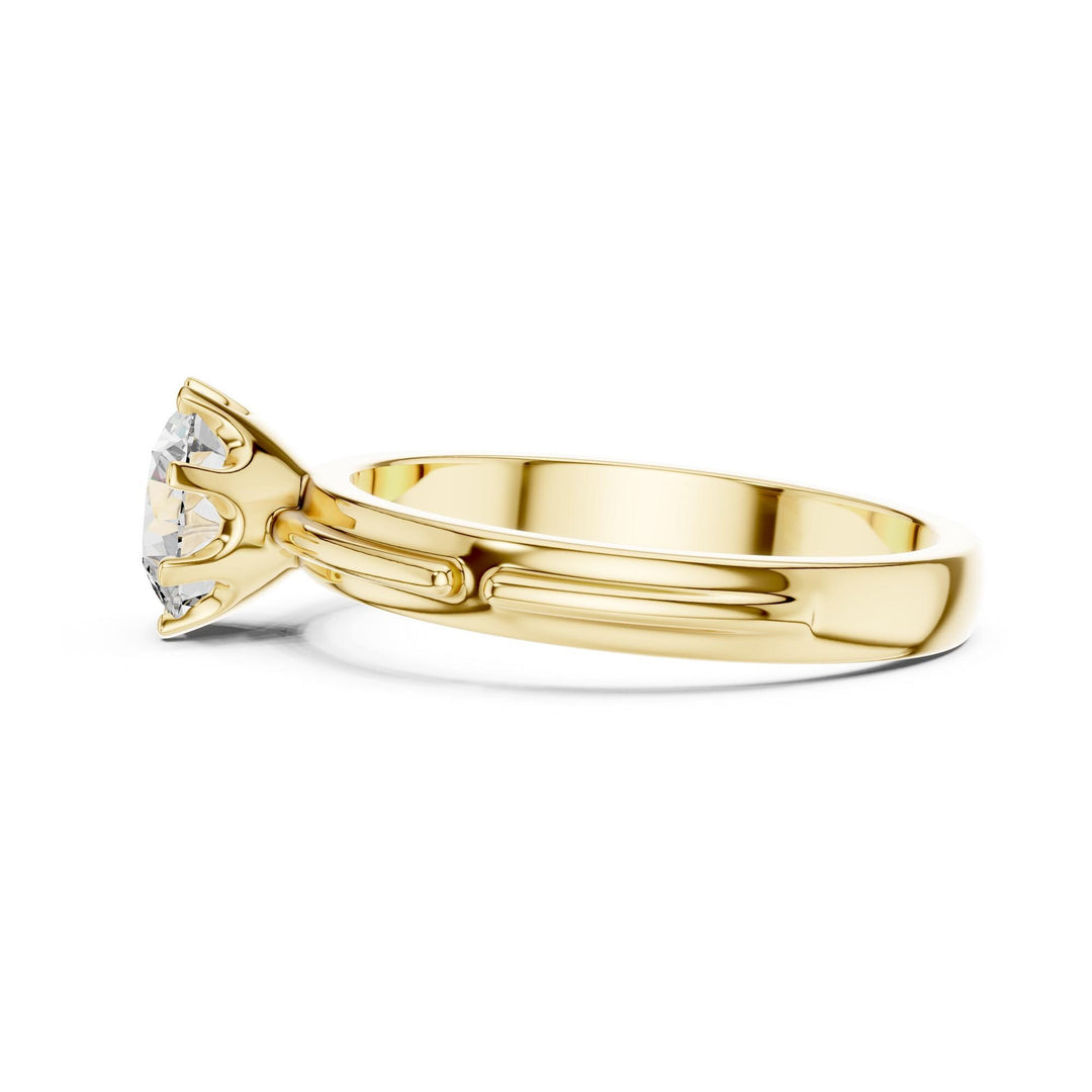 Round Cut Lab Grown Diamond Solitaire Ring, 1.00ct Total, Solid Gold