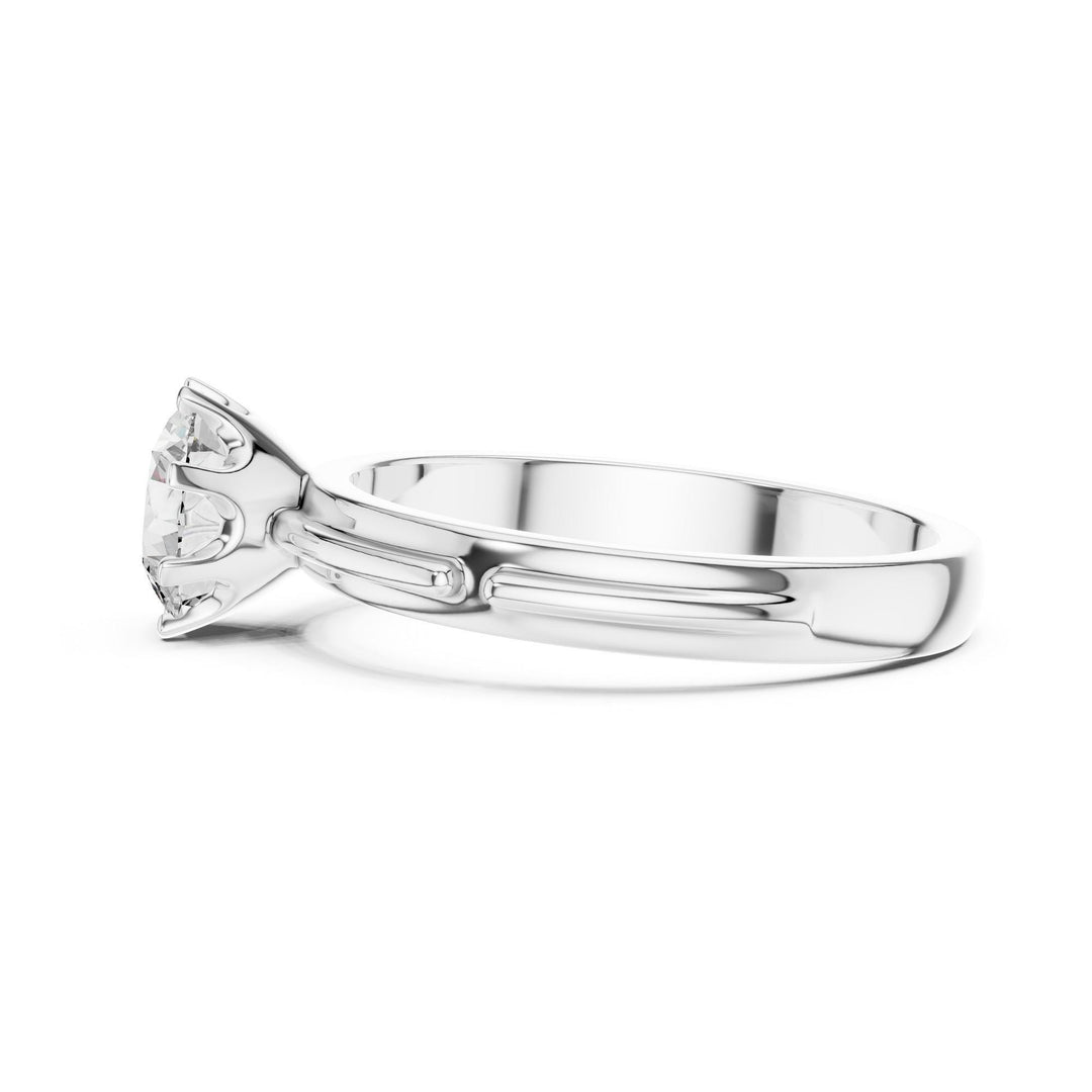 Round Cut Lab Grown Diamond Solitaire Ring, 1.00ct Total, Solid Gold