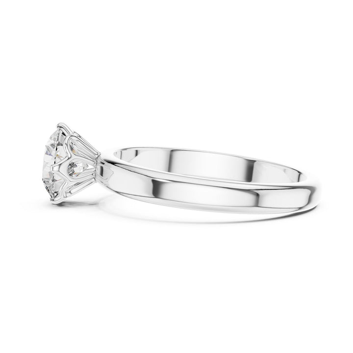 Round Cut Lab Grown Diamond Solitaire Ring, 1.00ct Total, Solid Gold