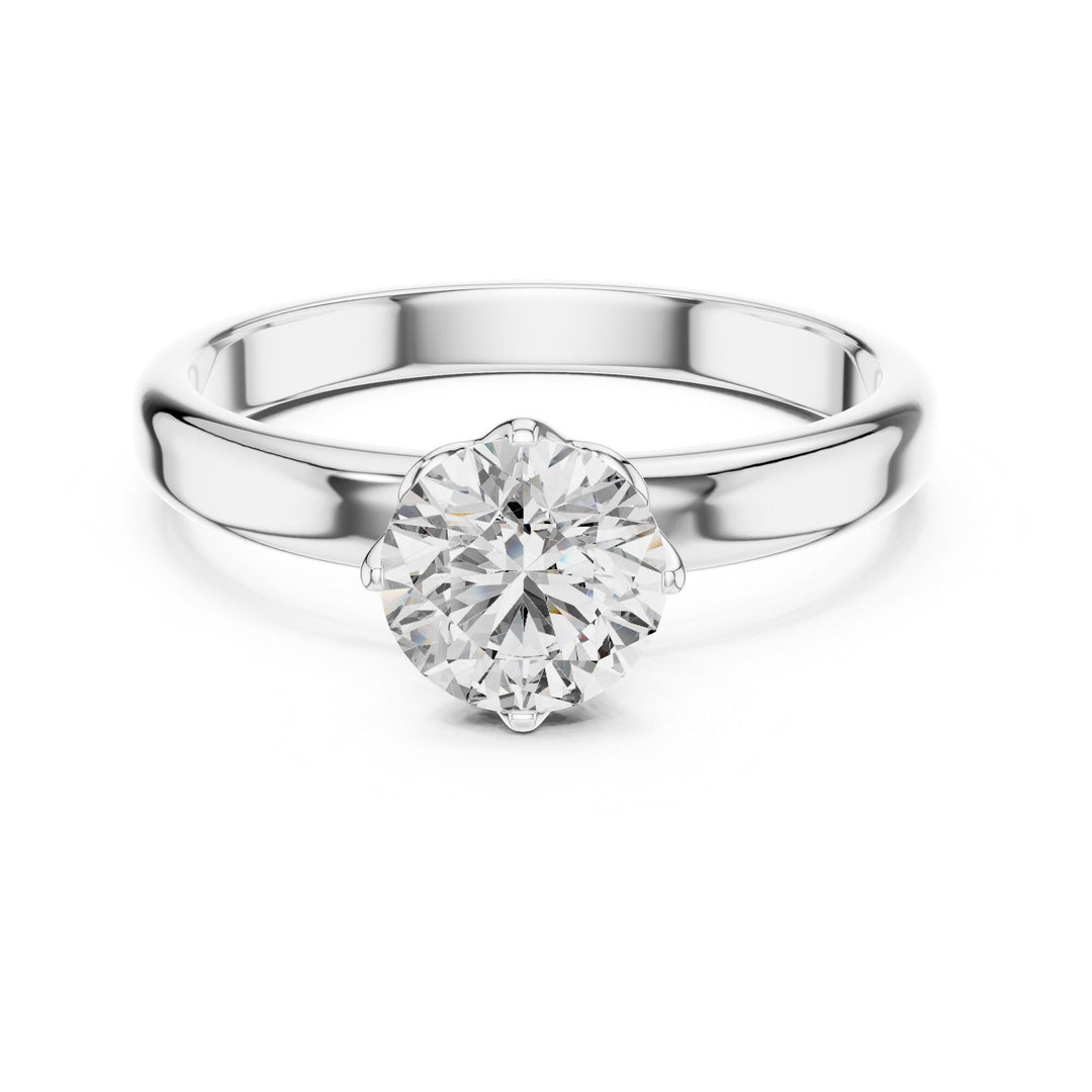 Round Cut Lab Grown Diamond Solitaire Ring, 1.00ct Total, Solid Gold