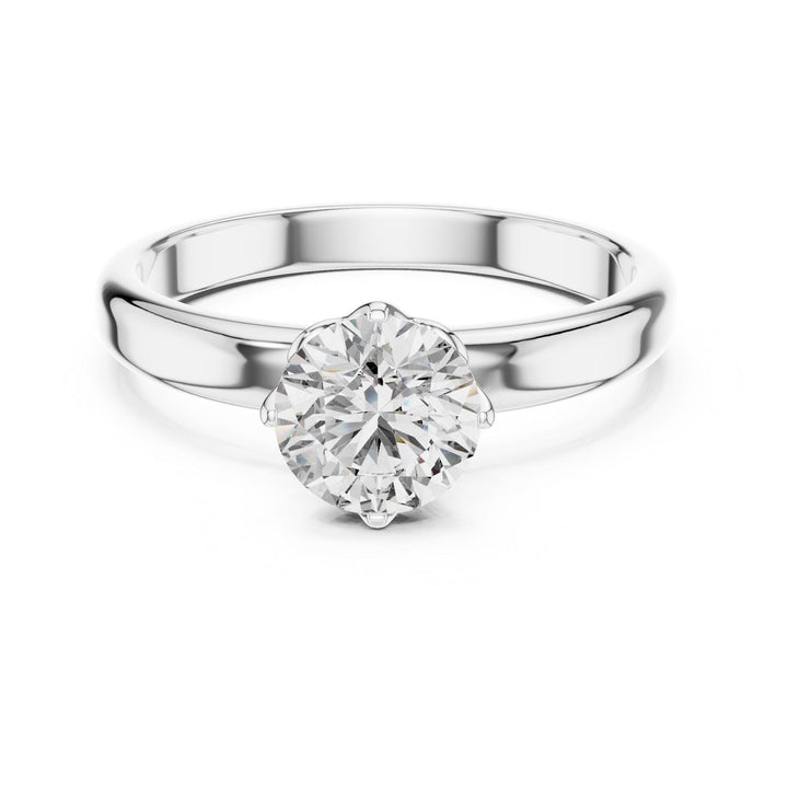 Round Cut Lab Grown Diamond Solitaire Ring, 1.00ct Total, Solid Gold