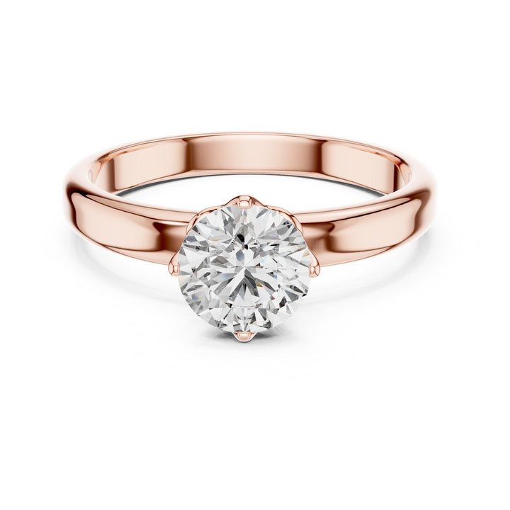 Round Cut Lab Grown Diamond Solitaire Ring, 1.00ct Total, Solid Gold