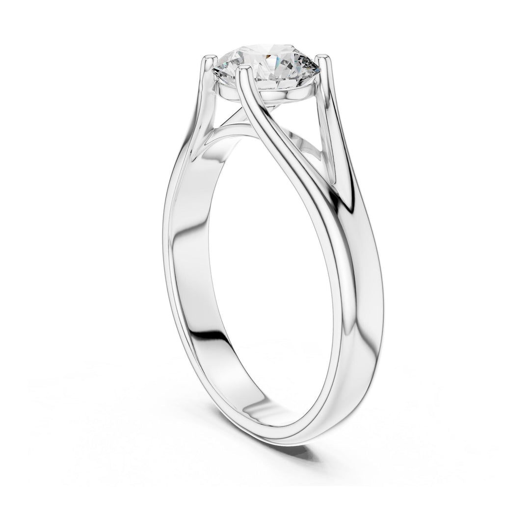 Round Cut Lab Grown Diamond Solitaire Ring, 1.00ct Total, Solid Gold