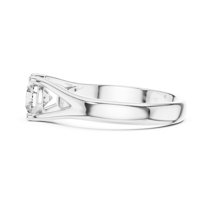 Round Cut Lab Grown Diamond Solitaire Ring, 1.00ct Total, Solid Gold