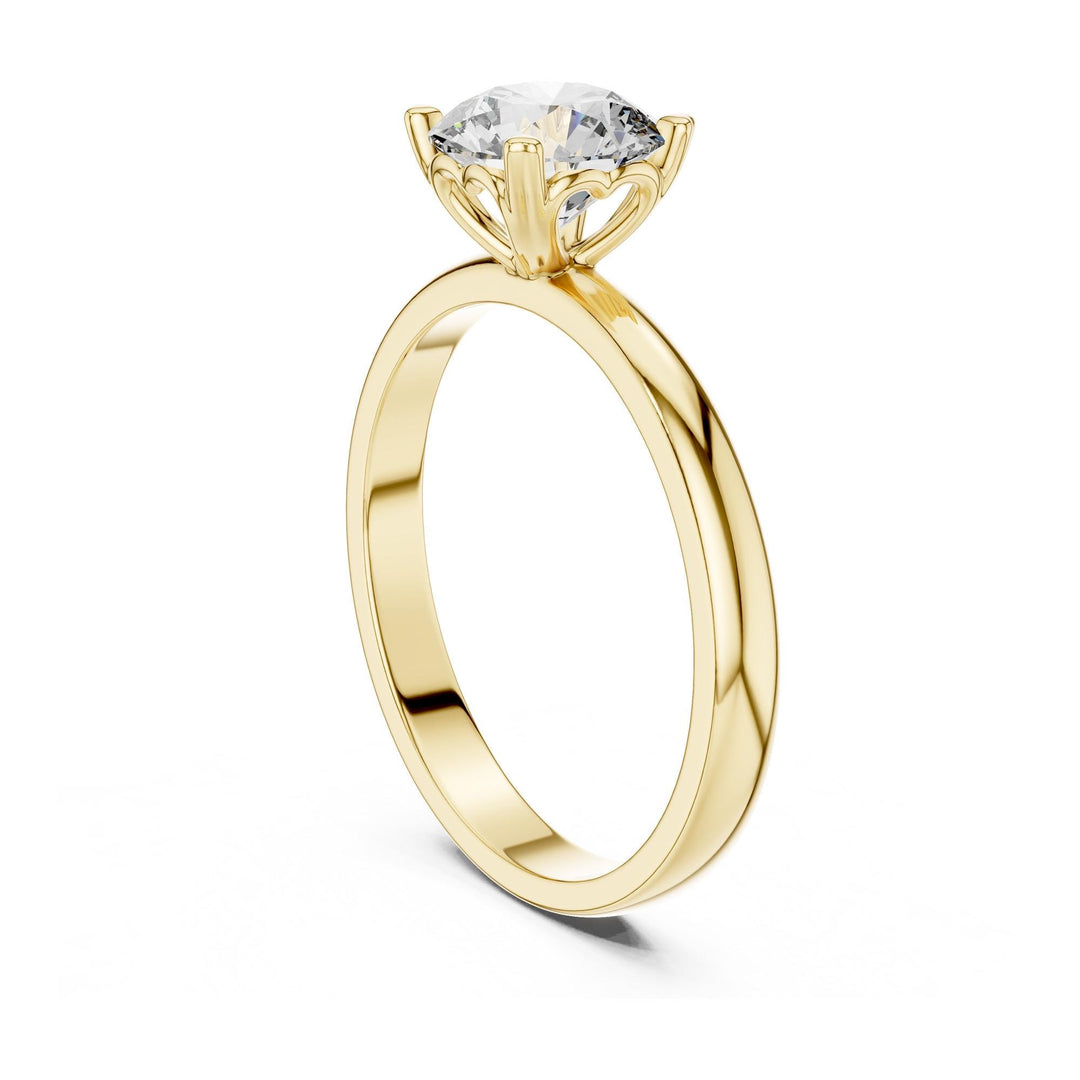 Round Cut Lab Grown Diamond Solitaire Ring, 1.00ct Total, Solid Gold