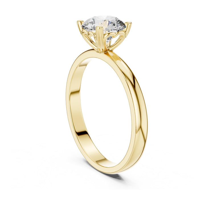 Round Cut Lab Grown Diamond Solitaire Ring, 1.00ct Total, Solid Gold