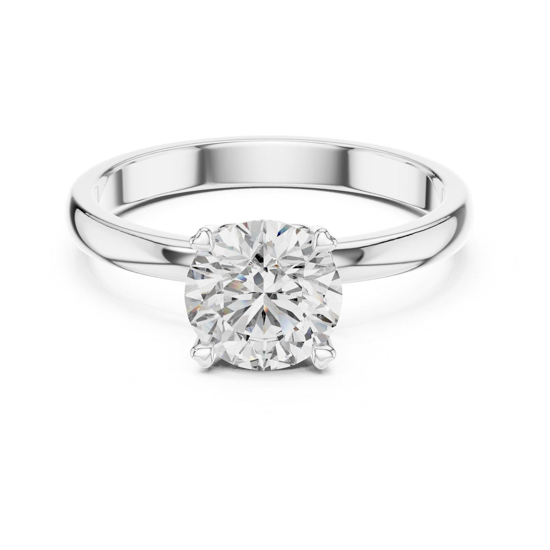 Round Cut Lab Grown Diamond Solitaire Ring, 1.00ct Total, Solid Gold