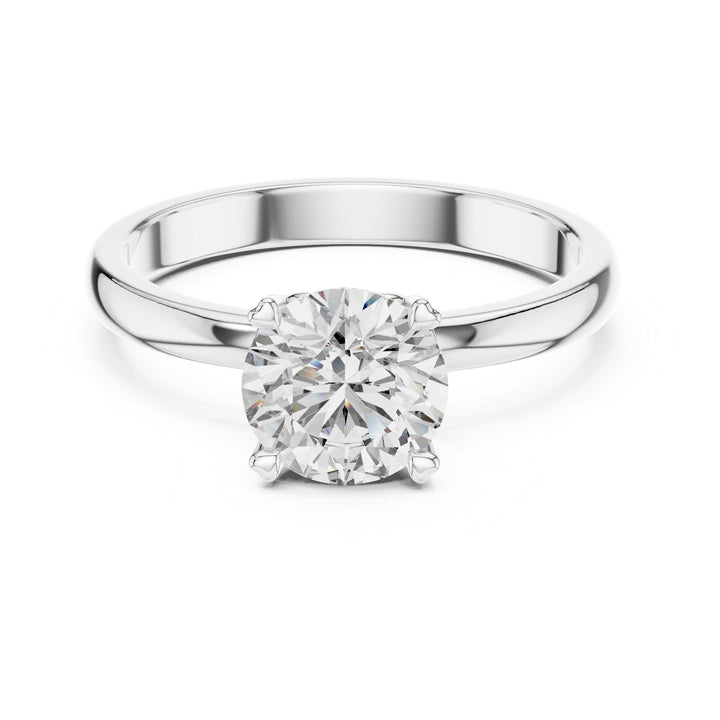 Round Cut Lab Grown Diamond Solitaire Ring, 1.00ct Total, Solid Gold