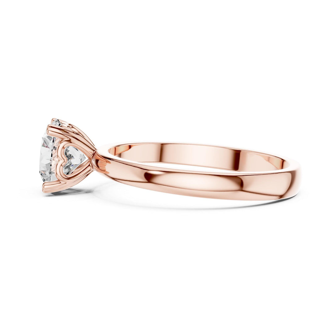 Round Cut Lab Grown Diamond Solitaire Ring, 1.00ct Total, Solid Gold