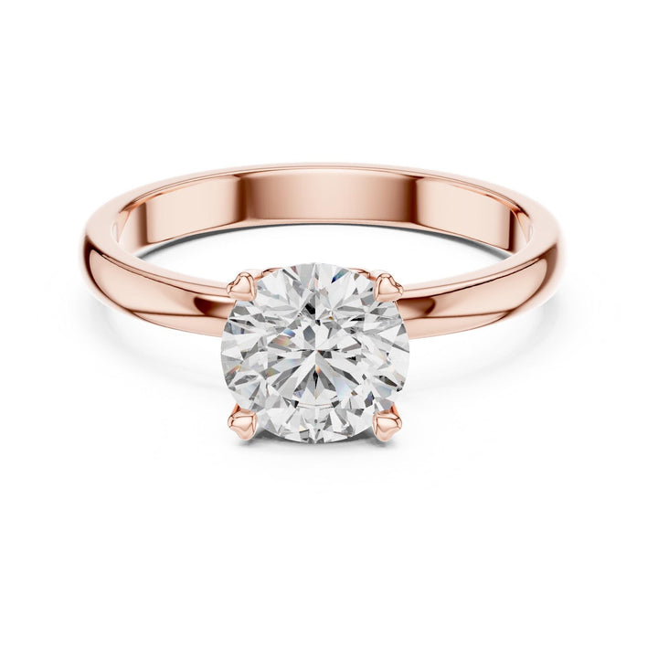 Round Cut Lab Grown Diamond Solitaire Ring, 1.00ct Total, Solid Gold