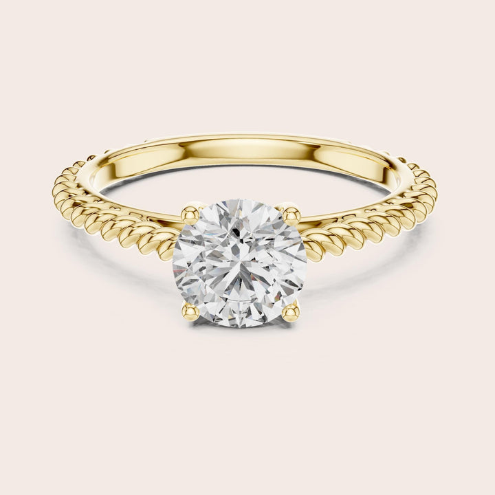 Round Cut Lab Grown Diamond Solitaire Ring, 1.00ct Total, Solid Gold