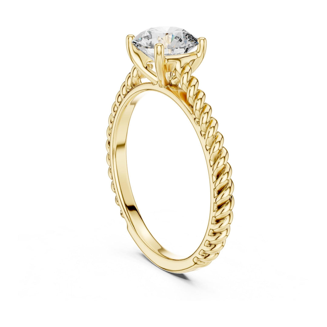 Round Cut Lab Grown Diamond Solitaire Ring, 1.00ct Total, Solid Gold