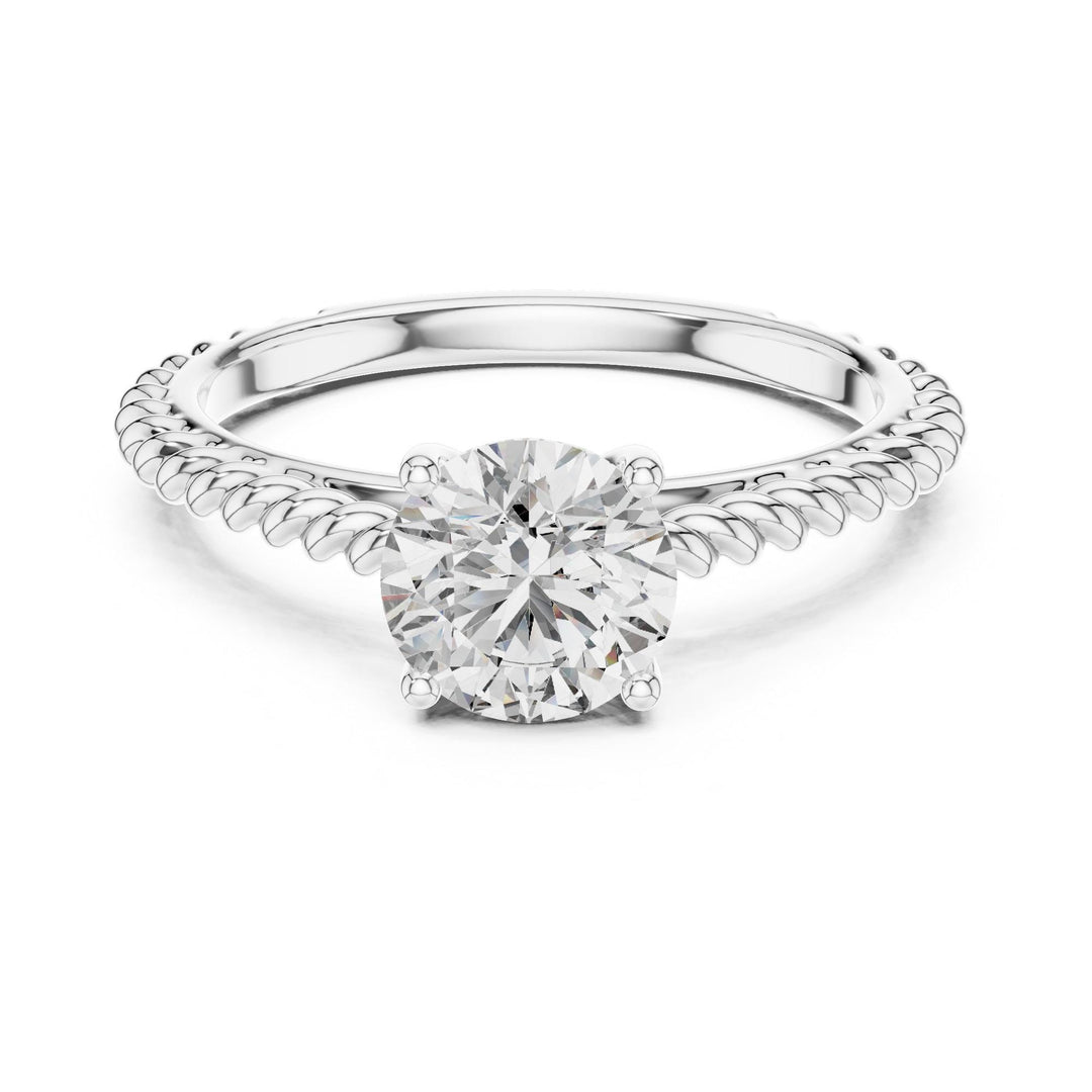 Round Cut Lab Grown Diamond Solitaire Ring, 1.00ct Total, Solid Gold