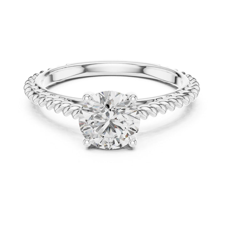 Round Cut Lab Grown Diamond Solitaire Ring, 1.00ct Total, Solid Gold