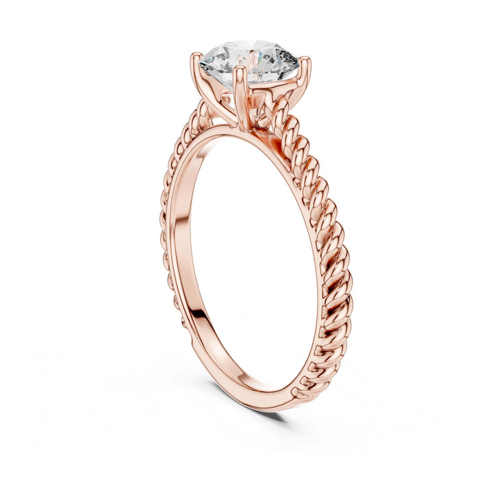 Round Cut Lab Grown Diamond Solitaire Ring, 1.00ct Total, Solid Gold