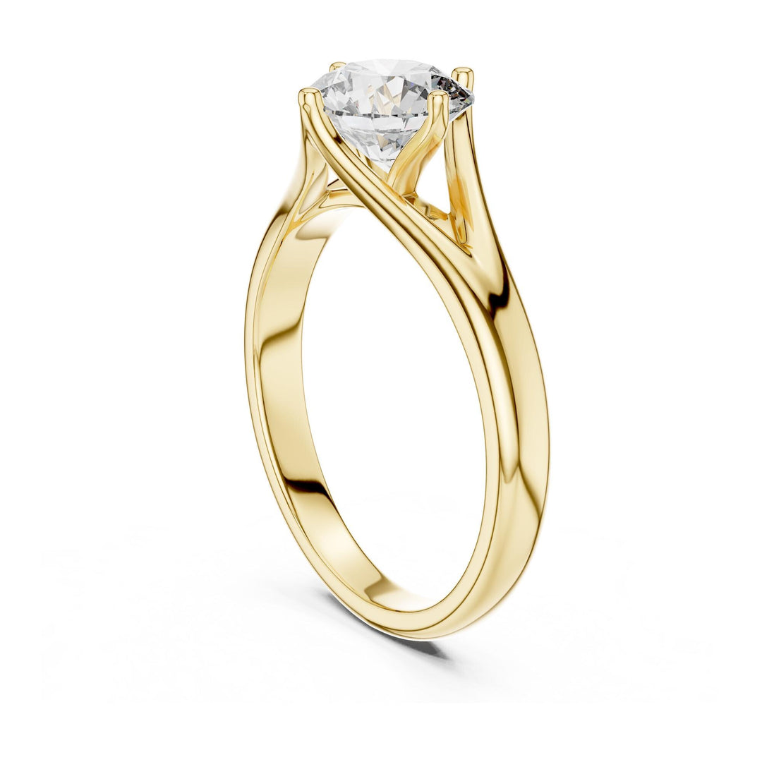 Round Cut Lab Grown Diamond Solitaire Ring, 1.00ct Total, Solid Gold