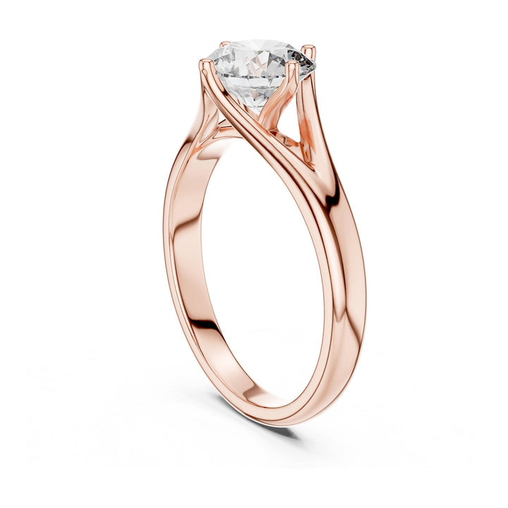 Round Cut Lab Grown Diamond Solitaire Ring, 1.00ct Total, Solid Gold