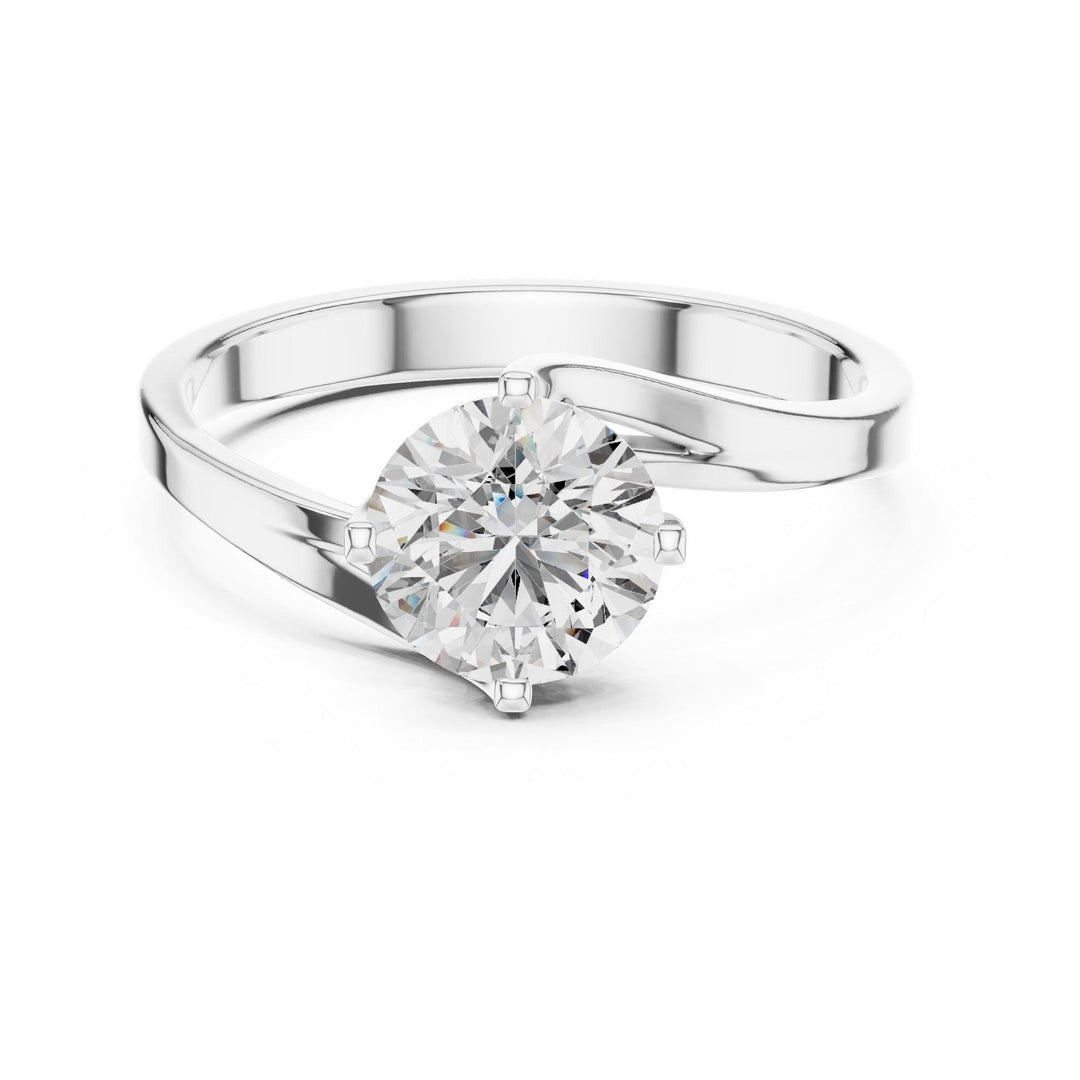 Round Cut Lab Grown Diamond Solitaire Ring, 1.00ct Total, Solid Gold