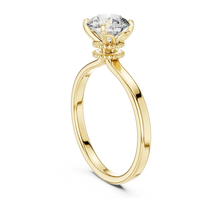 Round Cut Lab Grown Diamond Solitaire Ring, 1.00ct Total, Solid Gold